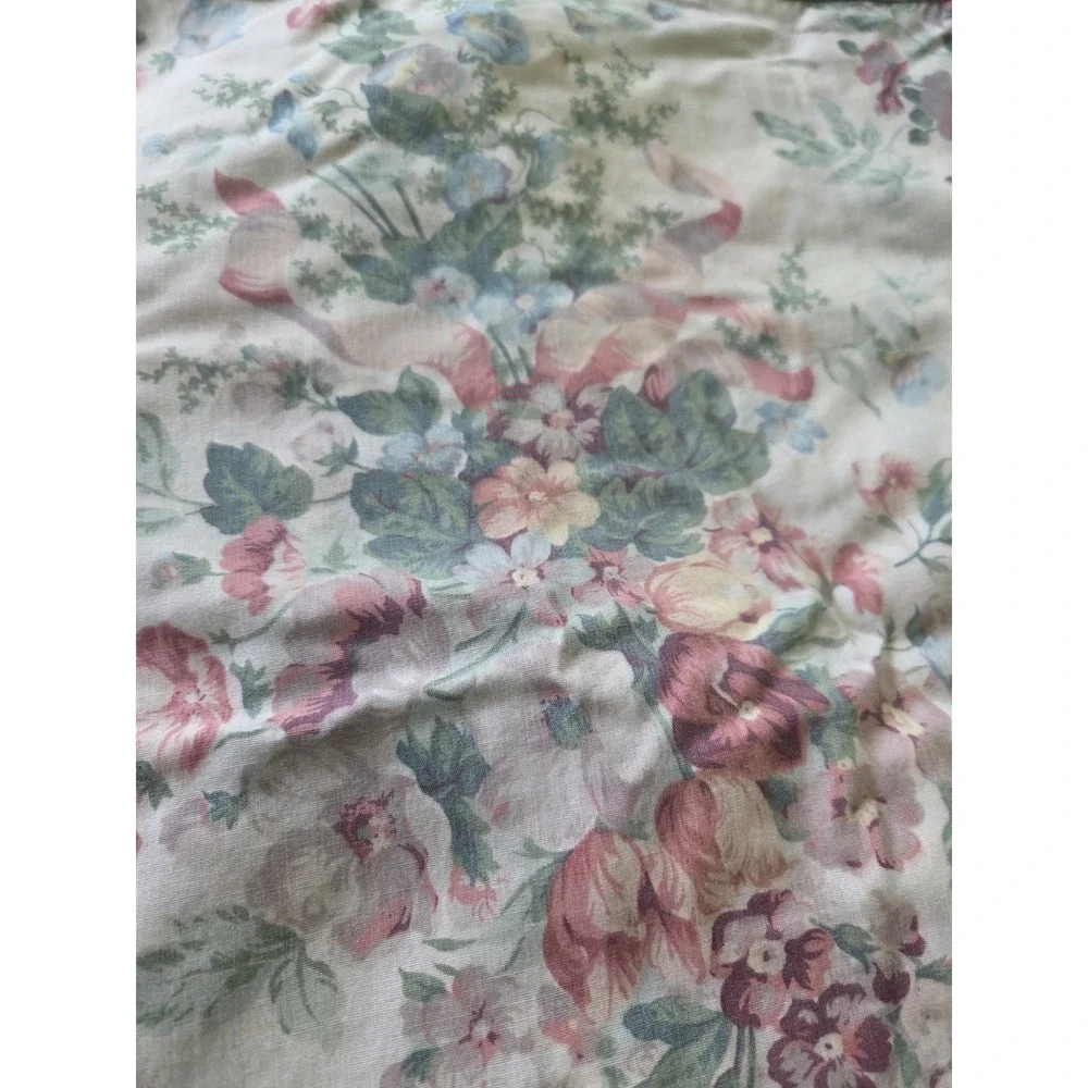 Vtg Croscill English Garden Panels Set Six Piece Curtains Valance Cottagecore